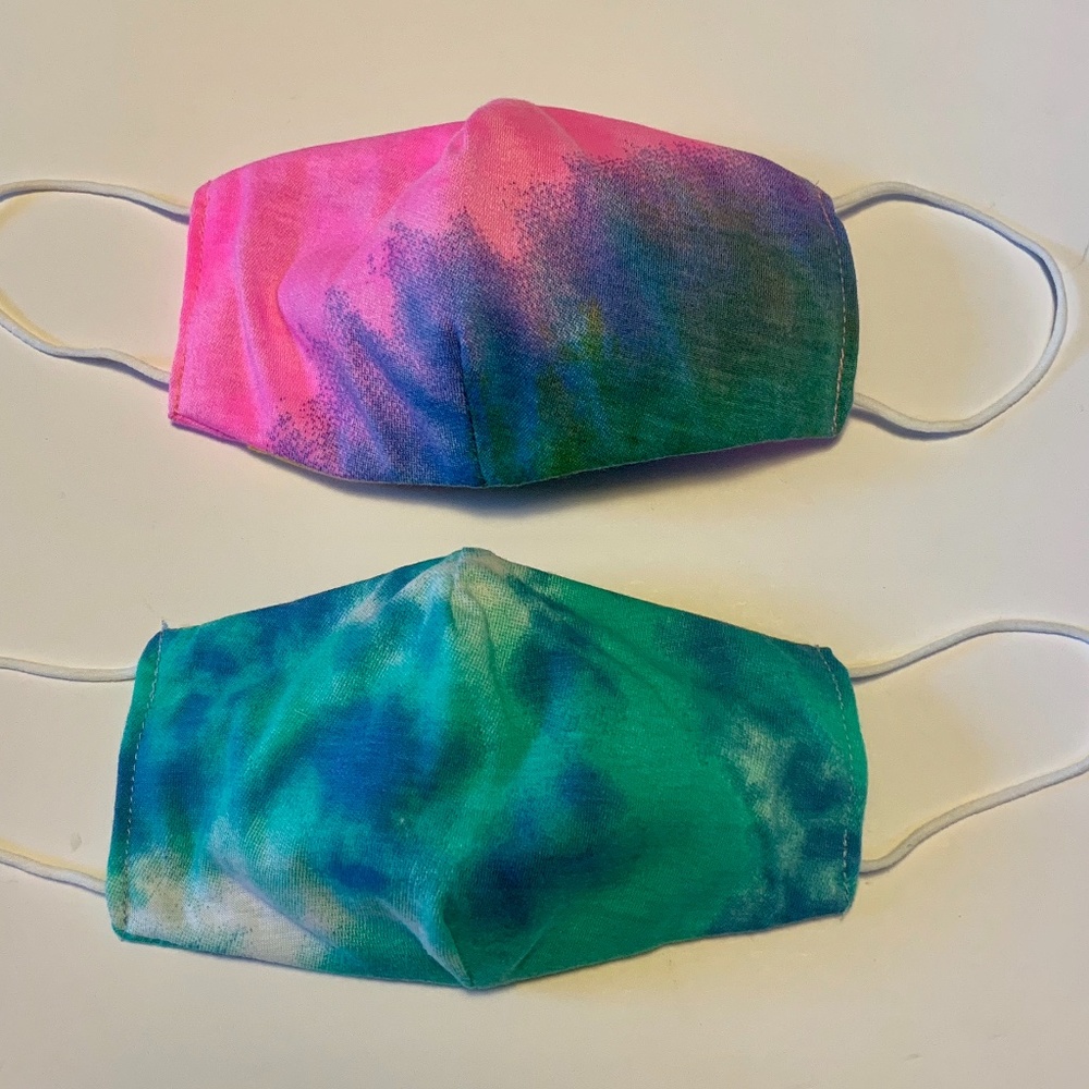 New 2 PACK Cotton Cloth Face Mask TIE DYE  3-Ply